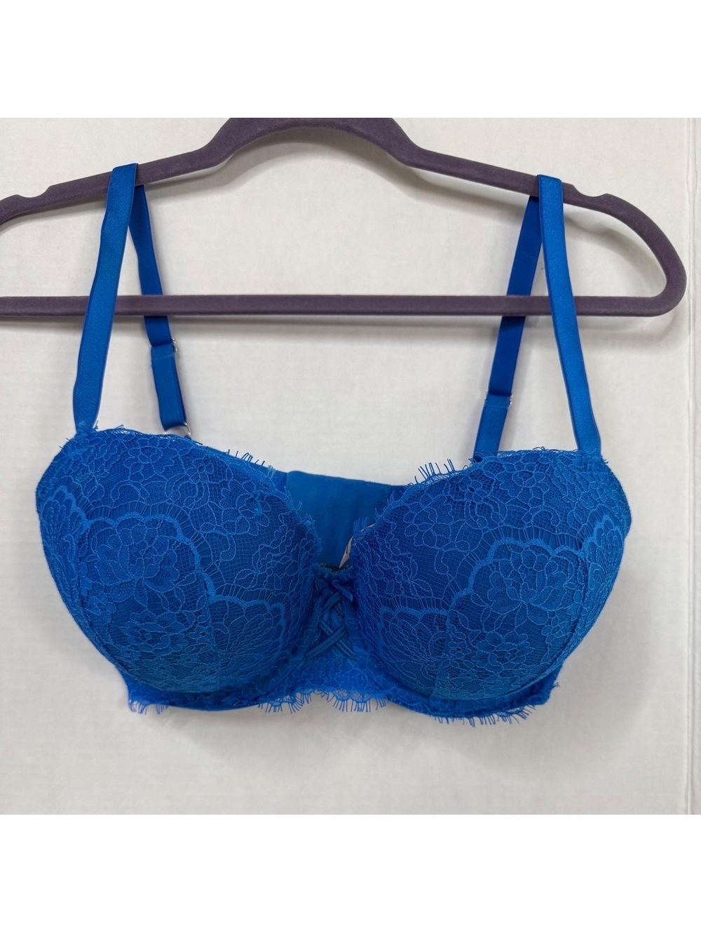 Victoria's Secret Blue Lace Push Up Bra 34DDD/F